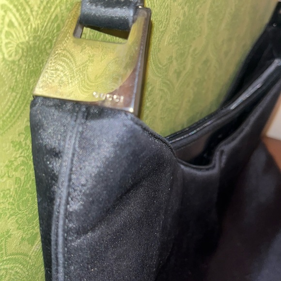 Authentic Vintage Gucci Black Satin Classic Shoulder Bag- pre owned  ❤️ - Picture 4 of 17